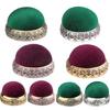 Cute Ball Shaped Needle Pin Cushion with Metal Base DIY Sewing Handcraft Tool