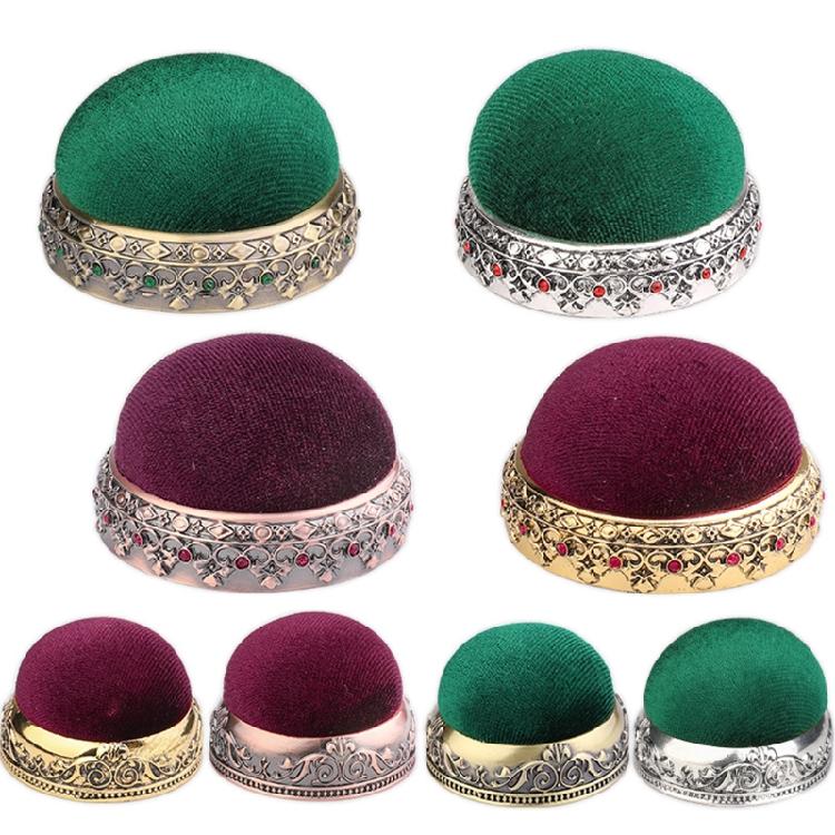 Cute Ball Shaped Needle Pin Cushion with Metal Base DIY Sewing Handcraft Tool