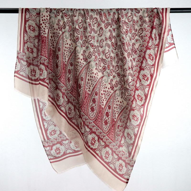 Cashew flower Xili yarn long scarf silk mulberry silk Xili yarn yarn scarf silk scarf shawl beard scarf silk long scarf 108*136cm