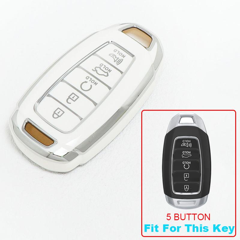 3/4/5 Buttons For Hyundai Encino Kona Solaris Azera Grandeur Elantra Santa I30 Ix35 Accent Fe Shell Fob Tpu Car Key Case Cover