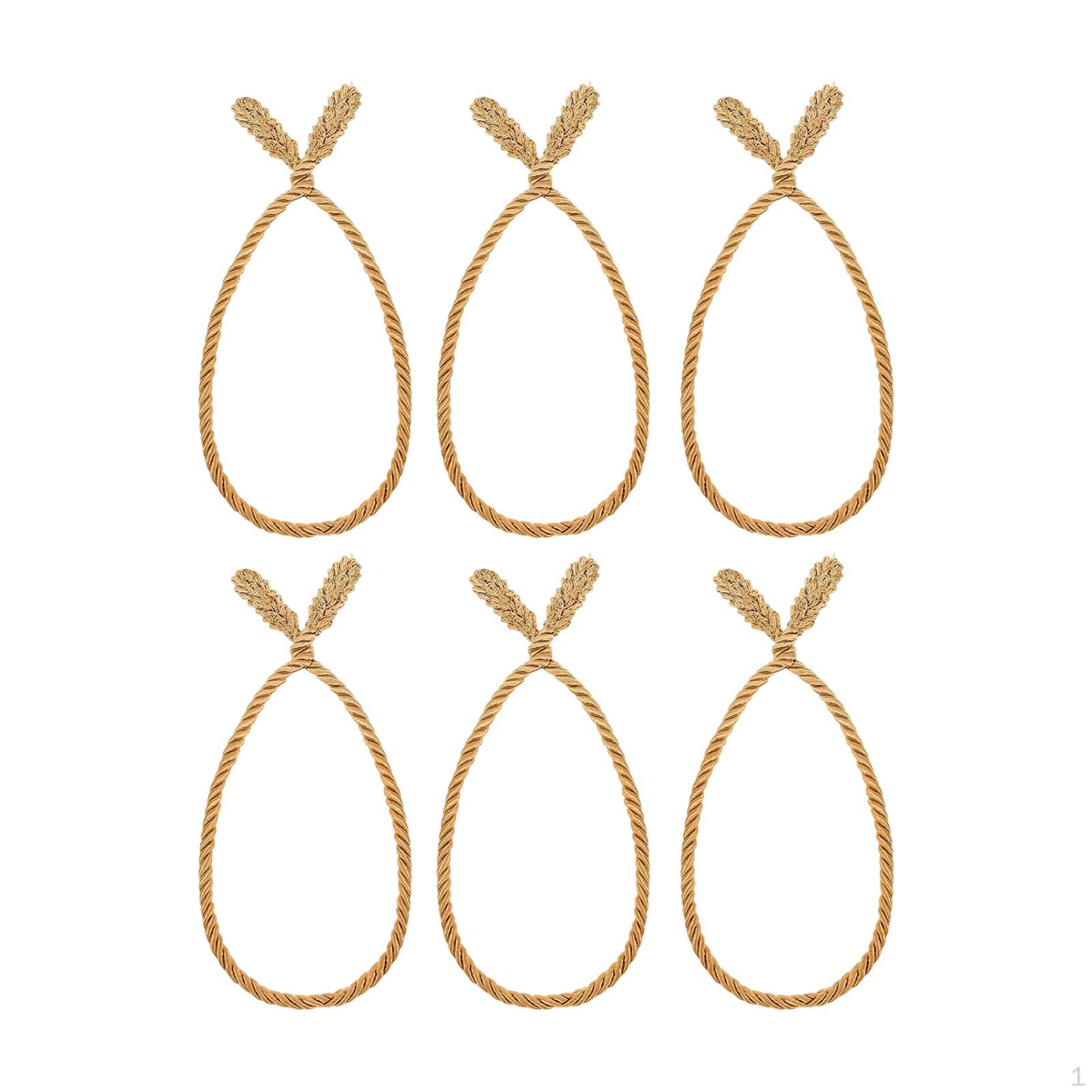 

6 Pieces Christmas Garland Ties Reusable Festive Home Decoration Craft Wrapping Ornaments for Gold