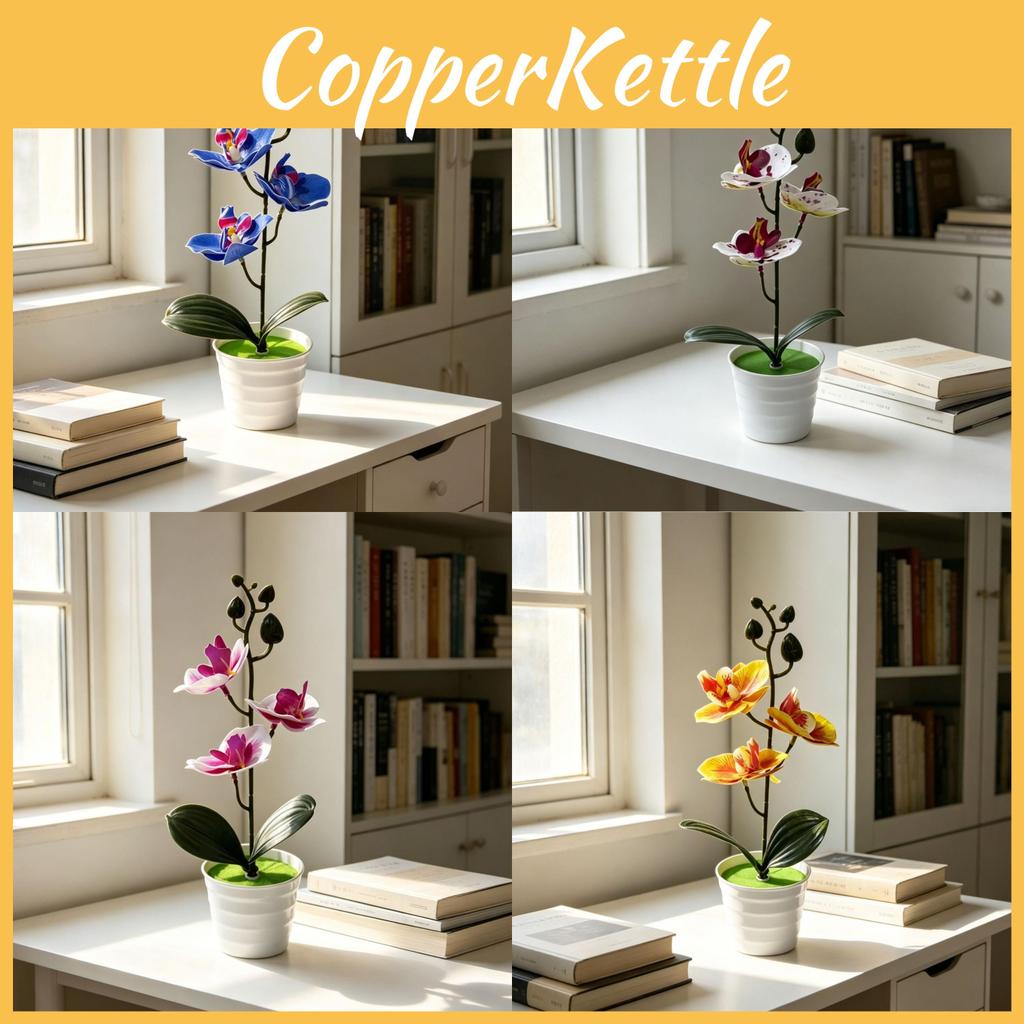 Butterfly Orchid Artificial Flower Vase For Home Garden Decor With Plastic Material For Indoor Outdoor Use