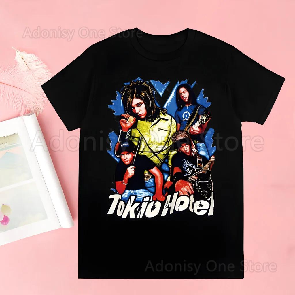 Rocková kapela Tokio Hotel Hudba Harajuku Potisk Unisex Tričko Unisex Ležérní košile Krátký rukáv Unisex Tričko Grafický potisk