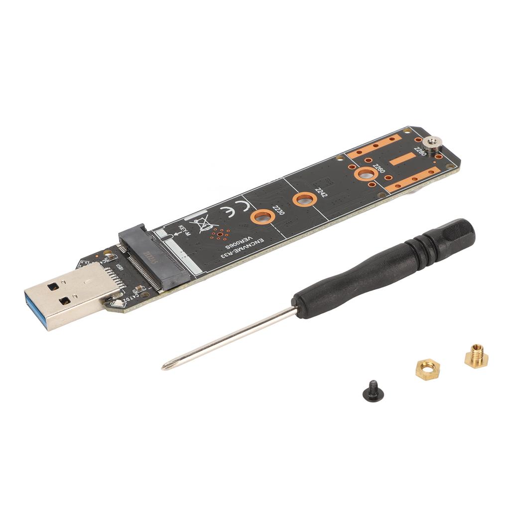 NVMe to USB, Portable SSD 10 Gbps 3.2 Adapter Plug and Play Gen 2 Bridge Chip M.2 NVME Black