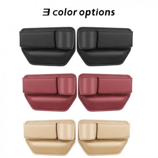 Leather Car Seat Gap Organizer Multifunction Console Crevice Filler Side Storage