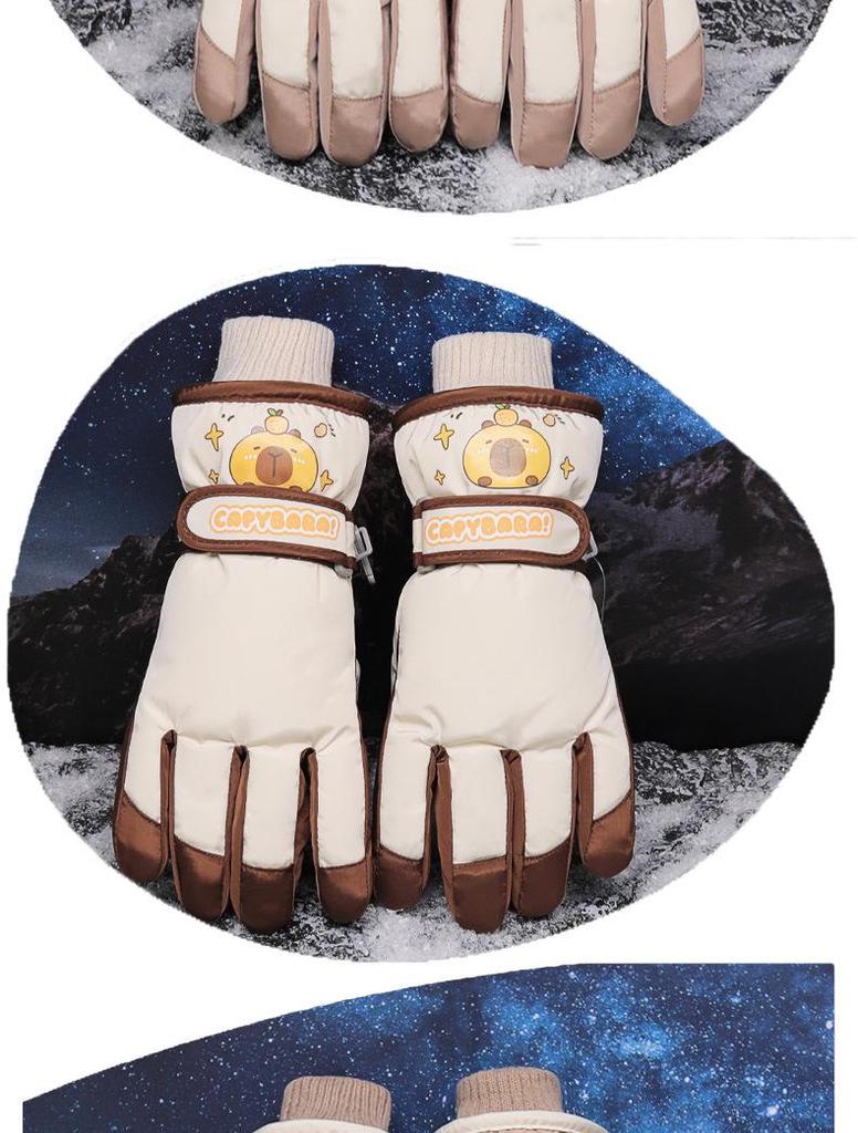 Capybara Kinder Winter Skihandschuhe - Wasserdicht, Winddicht, Warm, für Jungen, Mädchen und Teenager