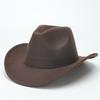 European and American suede warped edge western cowboy hat men and women outdoor curled brim ethnic style top hat felt hat