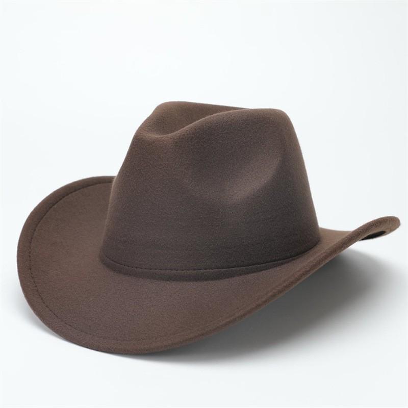 European and American suede warped edge western cowboy hat men and women outdoor curled brim ethnic style top hat felt hat