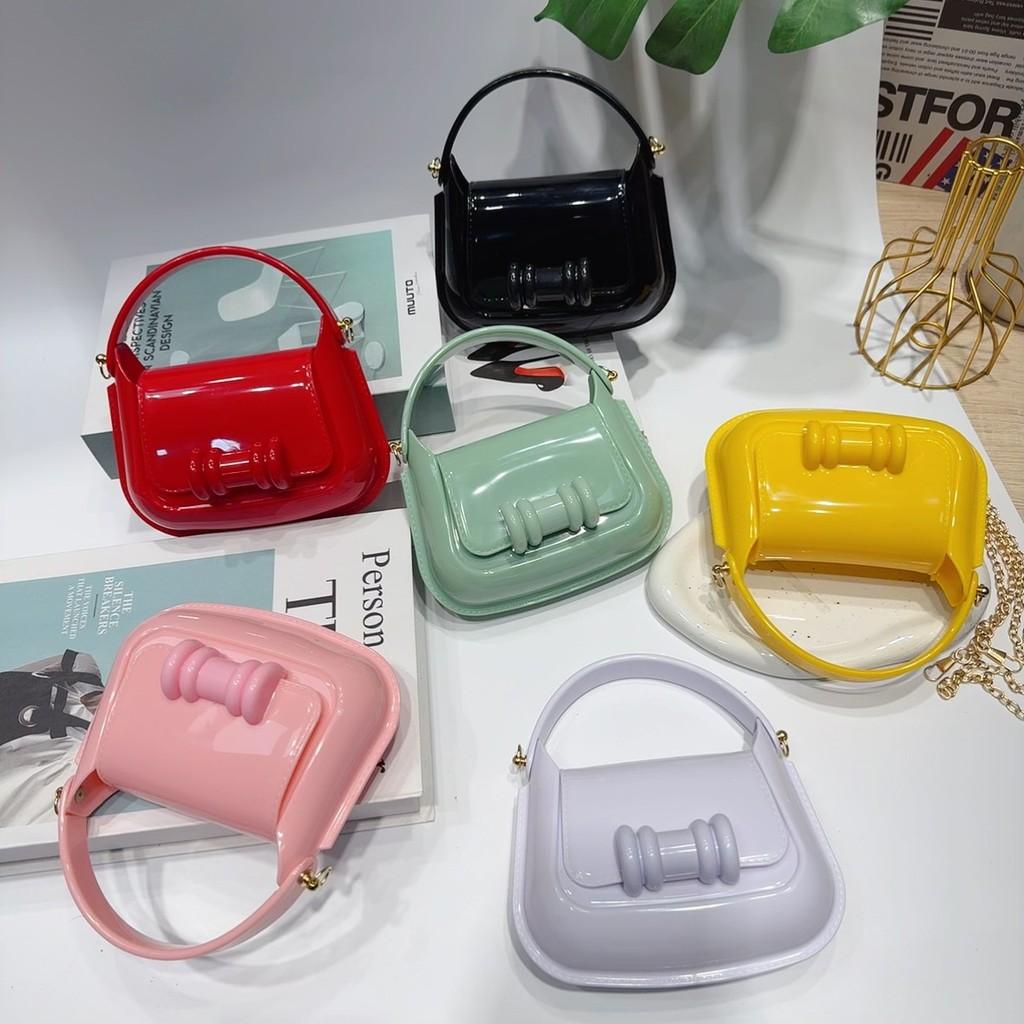 Pvc Jelly Bag Small Crossbody Childrens Purse With Chain For Daily Use