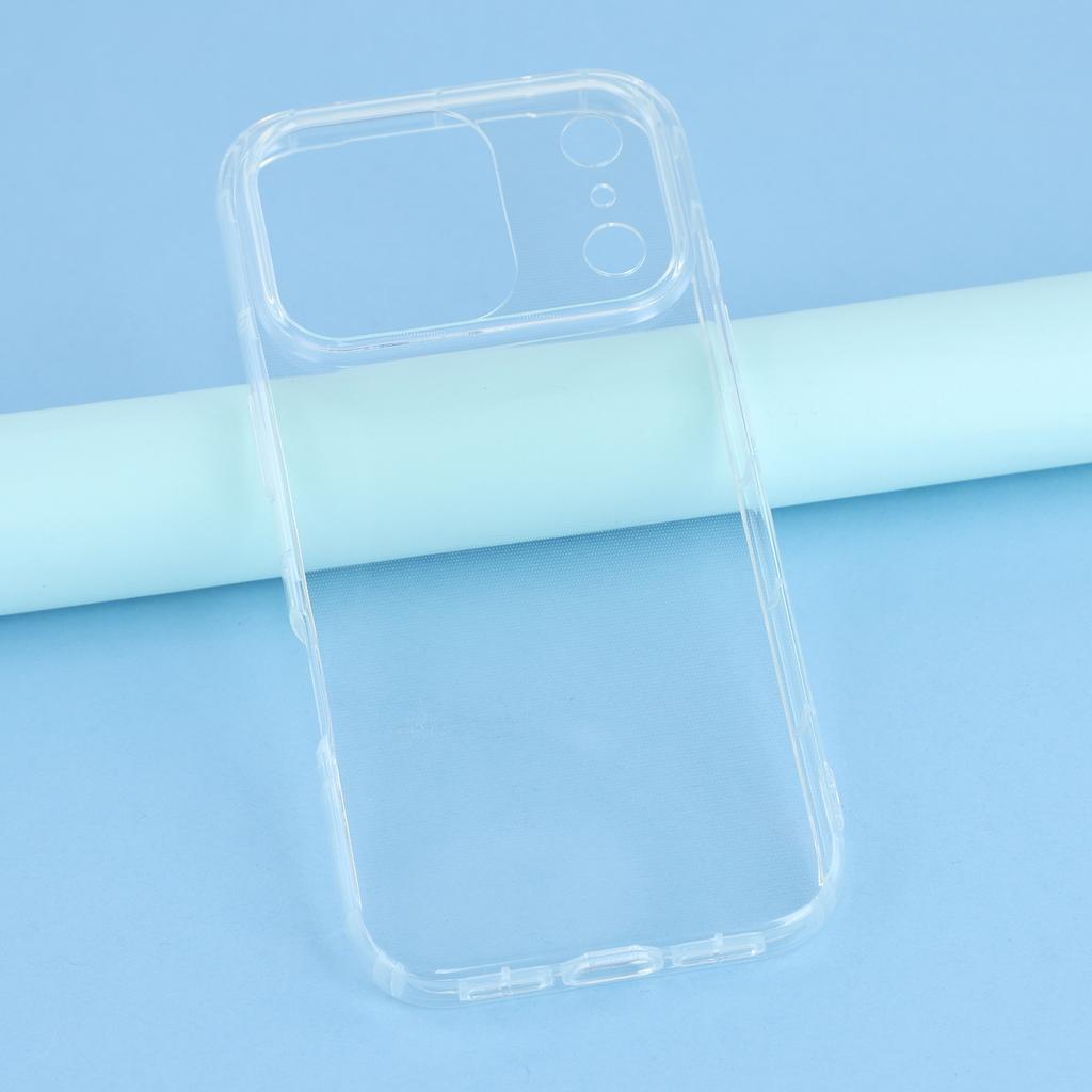 For iPhone 17 Pro Case Transparent TPU Phone Back Cover Airbag Protection