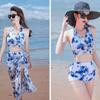3ks/sada Dámské plážové kalhotky Set Vysoký halter Bez rukávů Podprsenka Bikini Set Pasové šortky s dlouhým