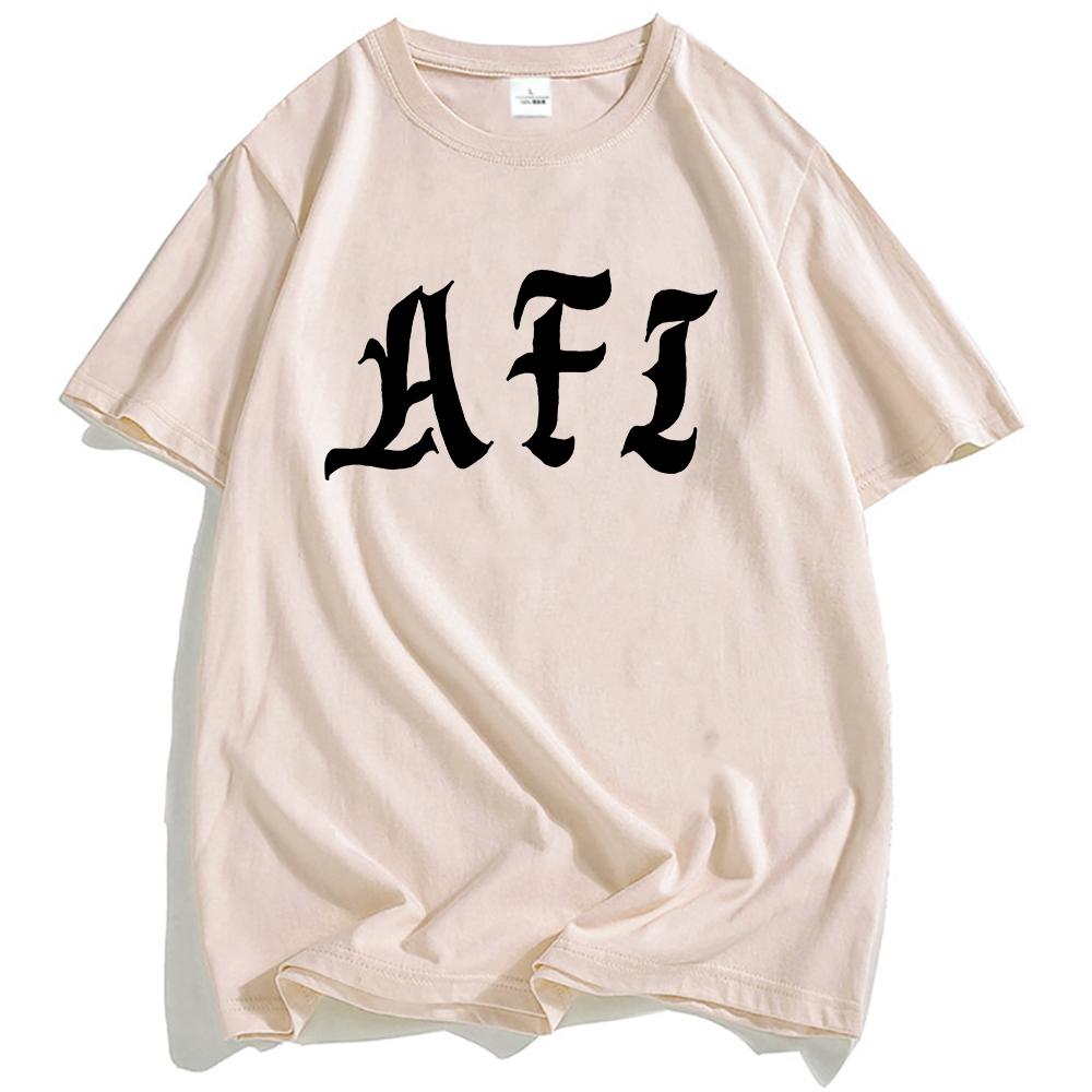 Afi Band Logo Druck T-Shirt Sommer Kurzarm Baumwoll-T-Shirts Lässige Mode Locker Herren T-Shirt Unisex Streetwear O-Ausschnitt Herren Top