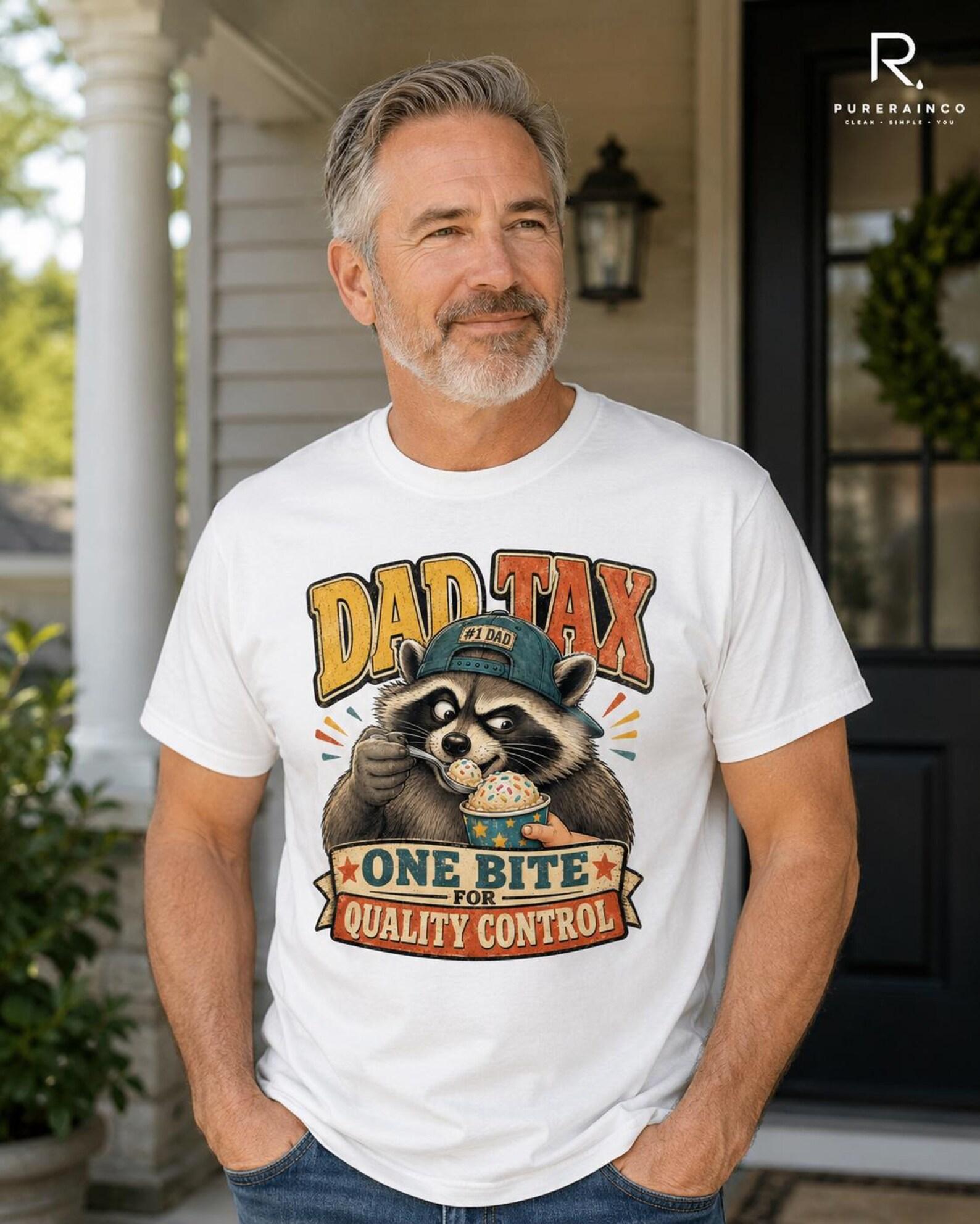 Dad Tax Quality Control Raccoon T-Shirt, Funny BBQ Food Inspector Tee 4XL