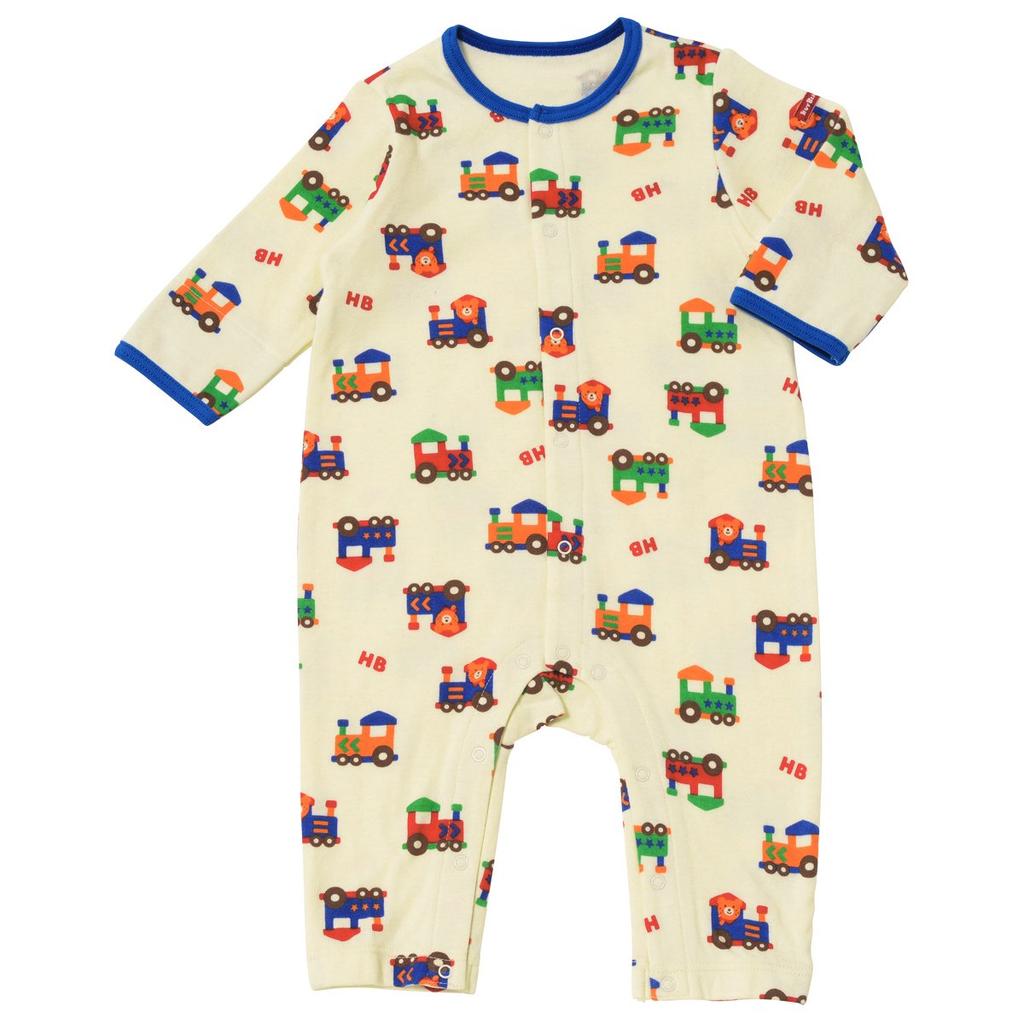 MIKIHOUSE HOT BISCUITS Romper Coverall for Boys and Size Product Girls, Blue, 60cm, Number 70-1201-953