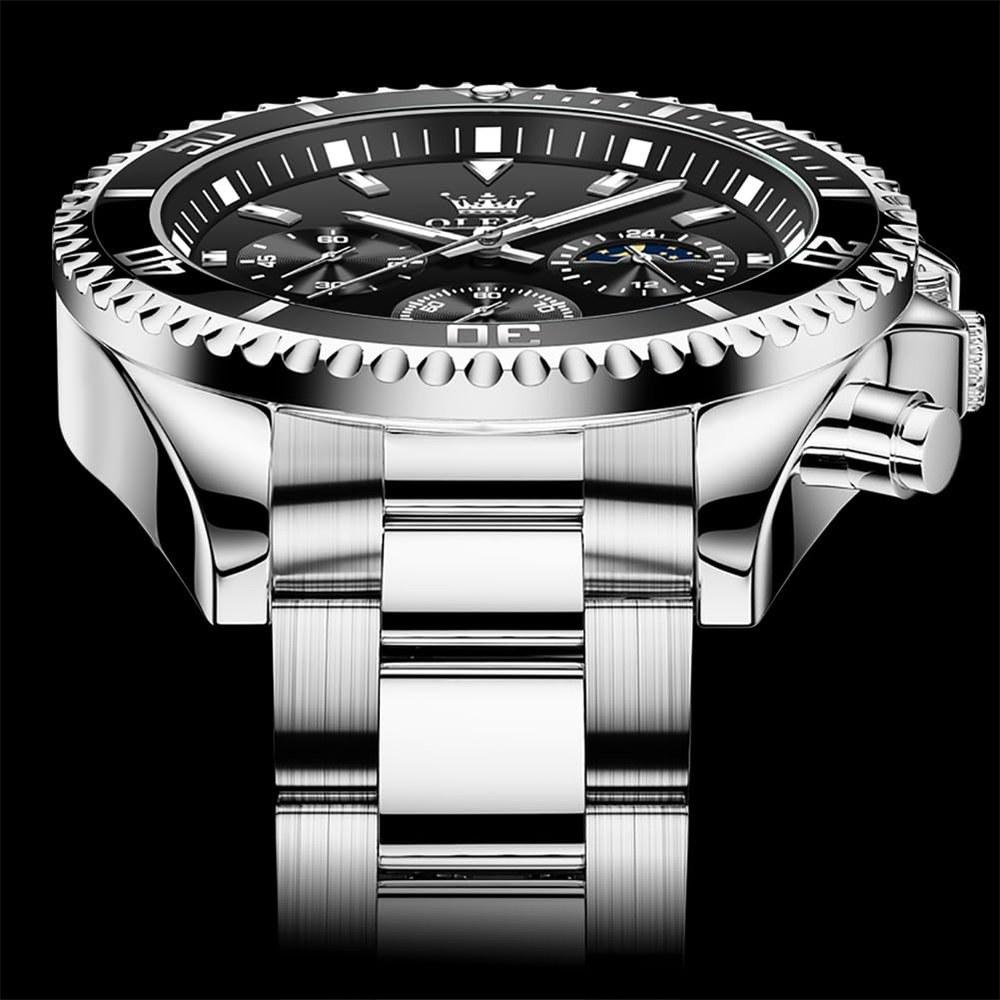 OLEVS Men's Waterproof Analog Quartz Wristwatch Lightweight Easy to Read Date Day Father's Day Gift