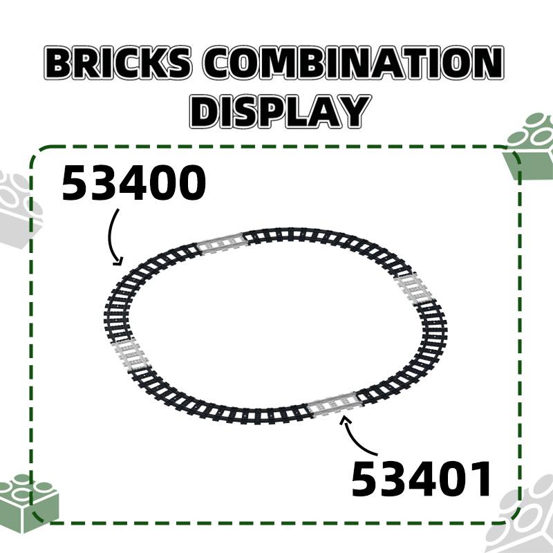 Non-Toxic 100G City City Train Rail Building Blocks Moc Straight Curved Tracks Compatible With 53400 53401 74746W Bricks Toys Gifts