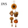 Wooden Bead Tassel Hanging Pendant Autumn Harvest Sign, Rustic Farmhouse Door Sign with Tassels and Wood Beads, Seasonal Warm Earth Tone Fall