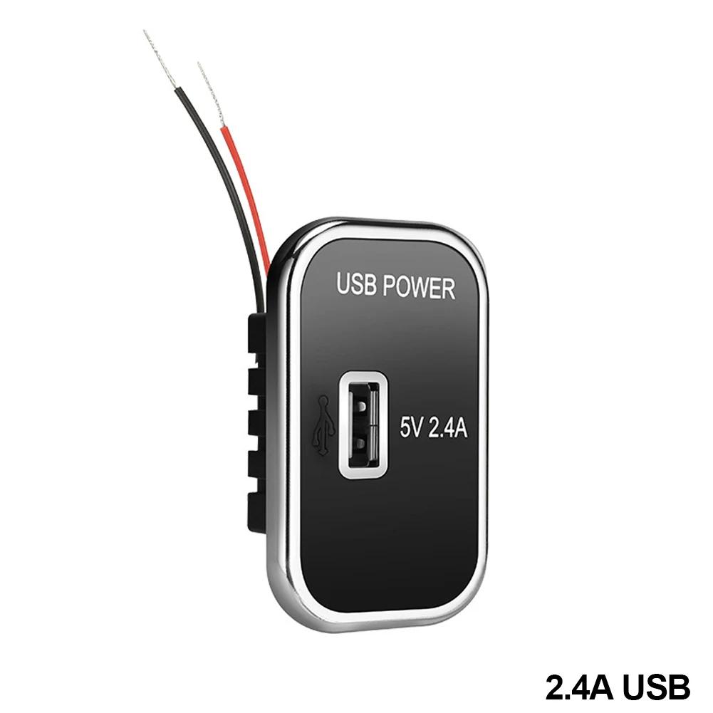 

3 порта 24 Вт PD Type-C 2.1A 1A USB автомобильное зарядное устройство розетка 12/24 В для мотоцикла, автомобиля, грузовика, квадроцикла, лодки, автофургона, автобуса, адаптер питания розетка