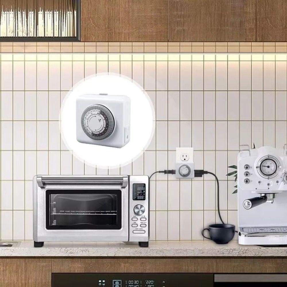 15A 1250W Mechanical Timer 24-Hour Cycle Outlet Timer Automatic Shutdown Timer  Daily On/Off Cycle