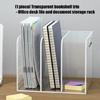 Elegant Transparency Storage Shelf File Rack For Books And Papers Magazine with 3 Compartment and Easy to Carry Handle