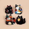 Entzückende Katzenbrosche - Bunter Cartoon-Tier-Anstecker für Rucksack, Kleidung oder Hut-Accessoires
