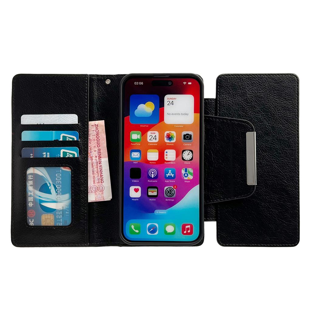 For iPhone 16 Case Detachable 2-in-1 Magnetic Closure PU Leather Wallet Phone Case