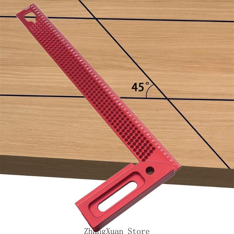 Woodworking Measurement Ruler Hole Positioning Gauge Ruler T-Type Carpentry Tool 3XUF