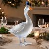 Goose Shaped Glass Decanter, 3D Sculpted Whiskey Bottle with Stopper, 350ml Art Deco Carafe for Bourbon Wine, Home Bar Decor Gift