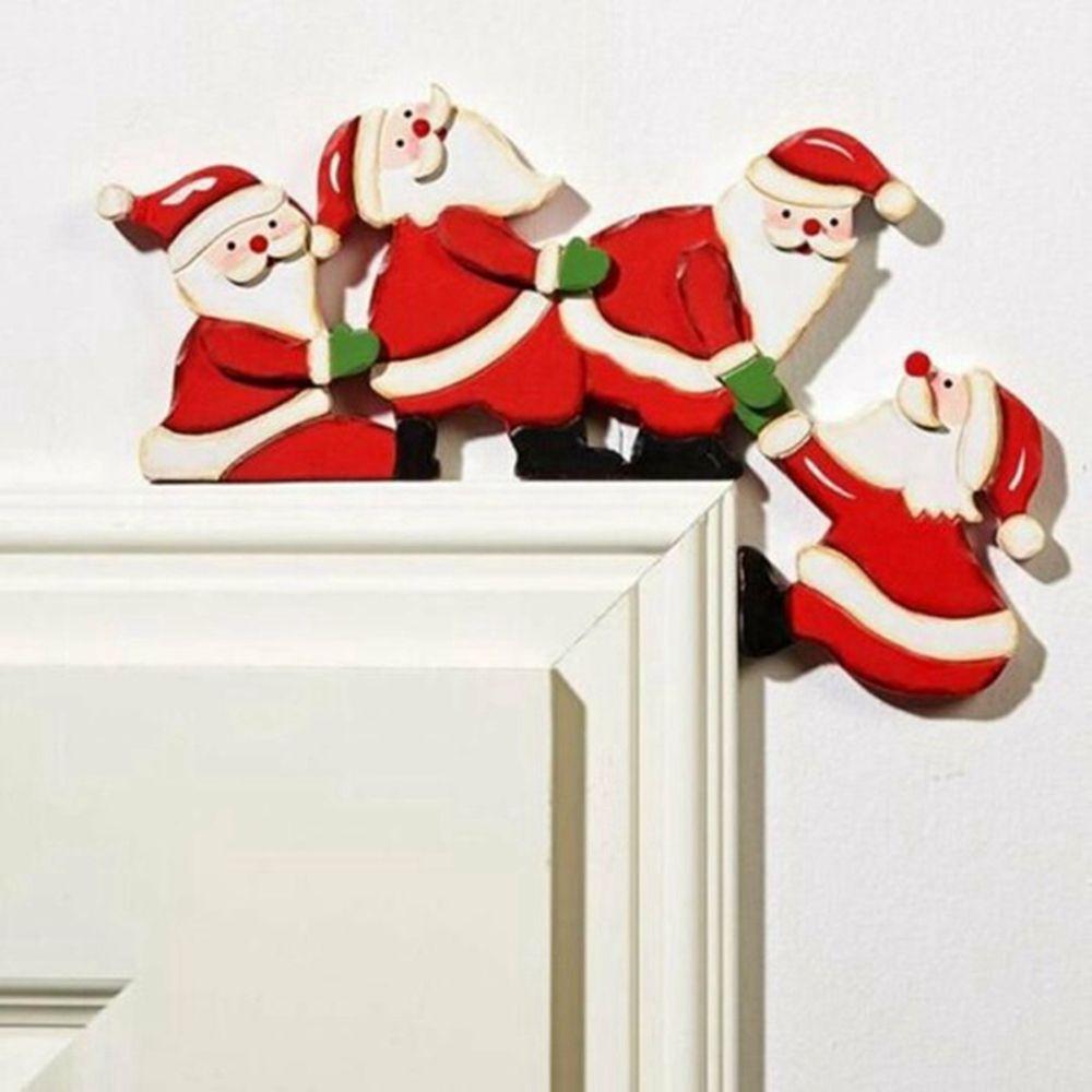 

Santa Claus Elk Xmas Navidad Home Decor Door Frame Decoration Christmas Ornaments Door Trim A