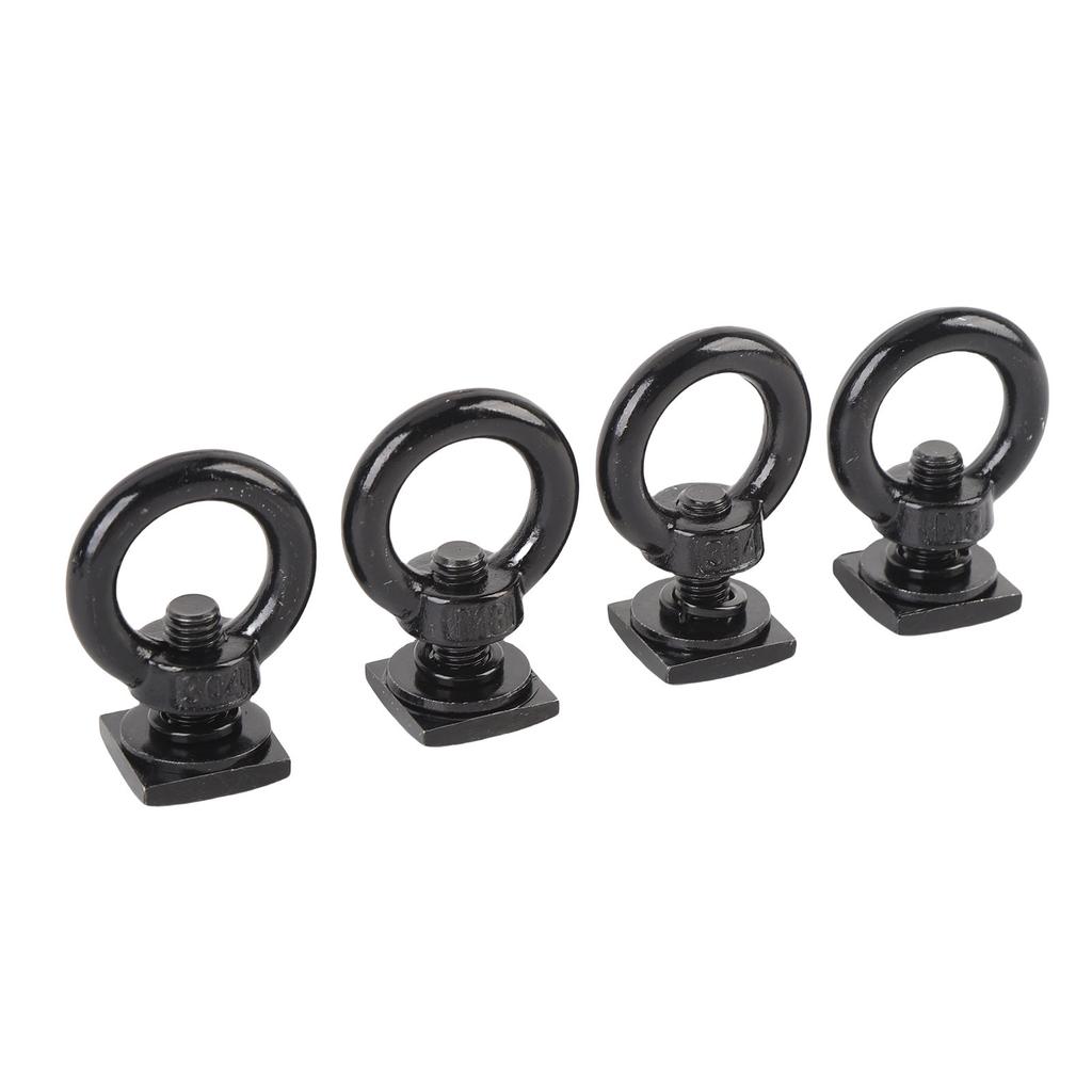 4PCS T Track Mount Tie Down Anchor M8 Sturdy Stainless Steel T Slot Bolt Tie Down Rings for Holding Bungee Cord Rope