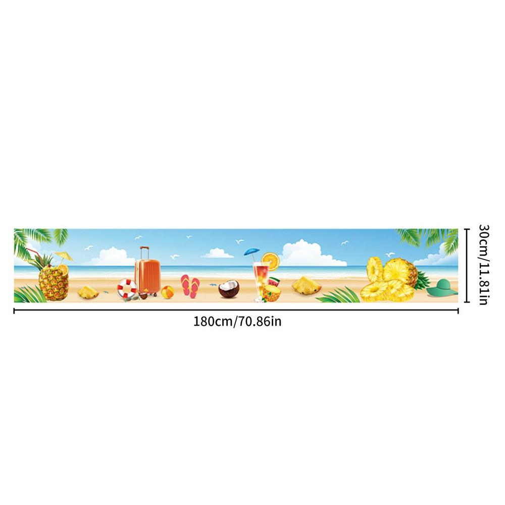 Summer Fence Banner Holiday Party Banner Backdrop Yard Indoor Outdoor Decoration Photo Booth Background For Tropical Tiki Themed