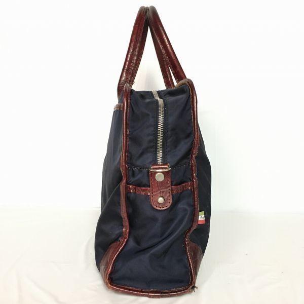 2way! Orobianco Briefcase Boston Bag Document Business Bag Dark Navy Strap Included(USED)