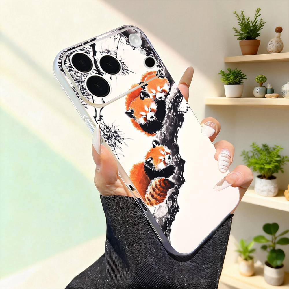 Cute Western Red Panda Funny Phone Case For iPhone 17,16,15,14,13,12,11,Pro,Max,Plus,Mini,SE4,E Magnetic For Magsafe Wireless