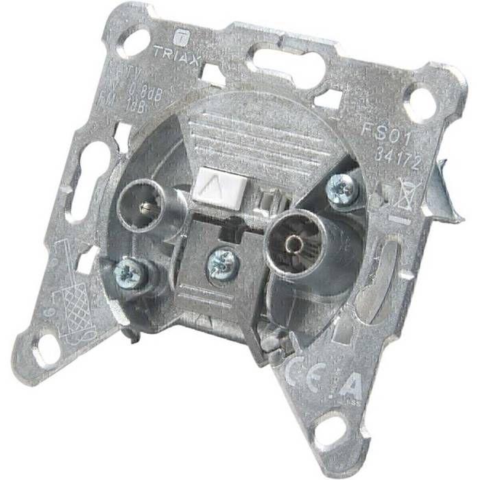 Prise connecteur IEC - Triax FS 01 - Double - Prêt à poser - Gris