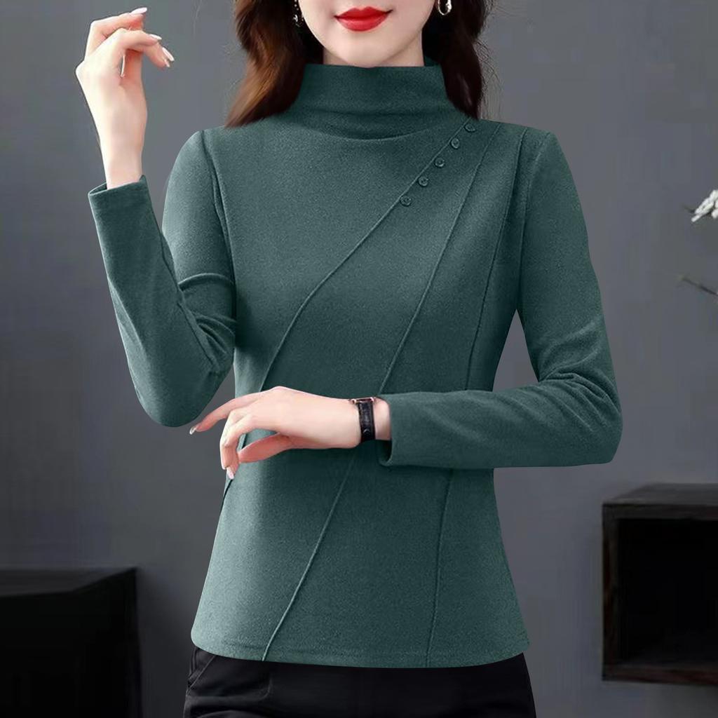 Gestrickter Pullover mit Spitze Rundhalsausschnitt Basis für Damen Langärmliger Pullover für Damen