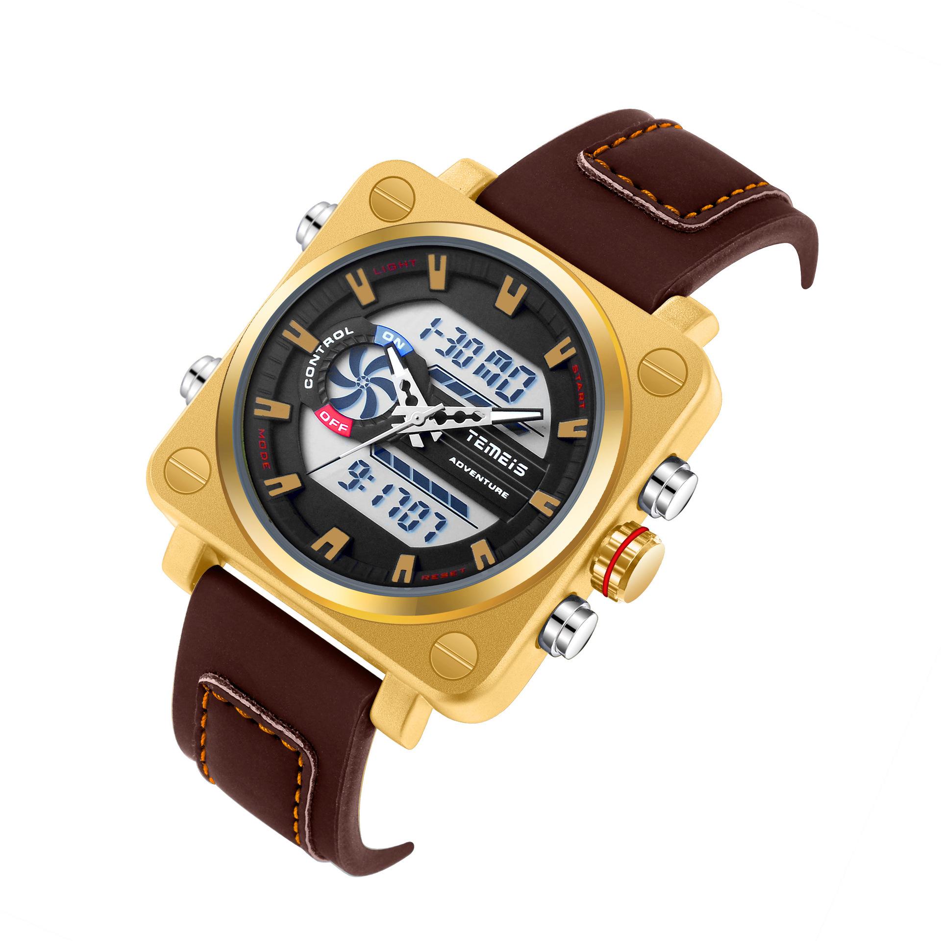 Men S Watch Multifunctional Waterproof Quartz Electronic Watch Outdoor Sports Calendar Business Large Dial