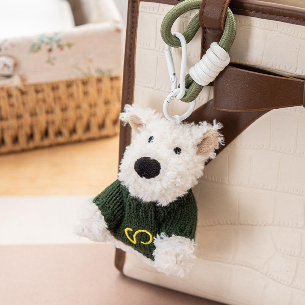 Cartoon Animal Plush Puppy Doll Keychain Anti-lost Car Hanging Pendant  Bag Pendant
