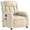 Vidaxl Reclining Massage Armchair, Cream, Fabric Upholstered