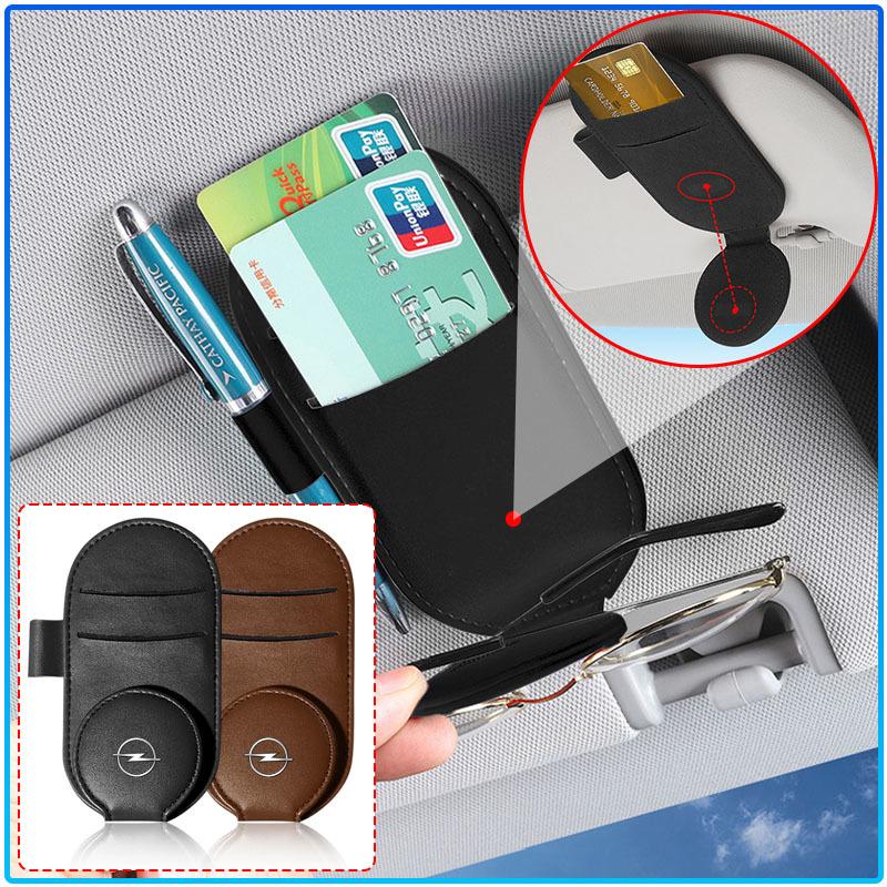 Car Leather Glasses Clip Sun Visor Multi-function Sunglasses Clip For Opel Astra C G H Insignia J K Zafira B Corsa Vectra C Corsa C