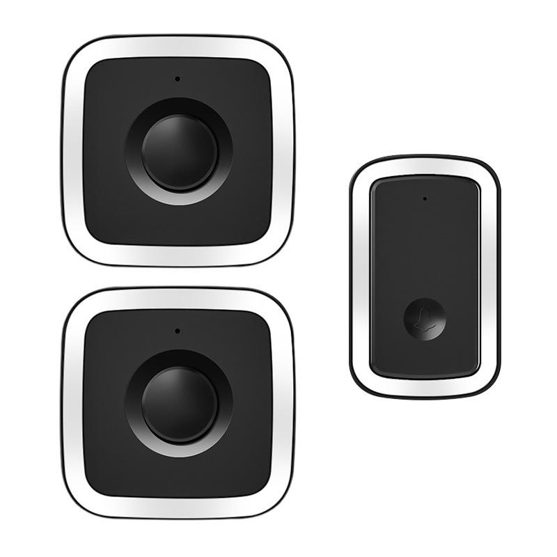 Wireless Doorbell with Two Receivers, Battery-Free Remote Control, Elderly Call Button
