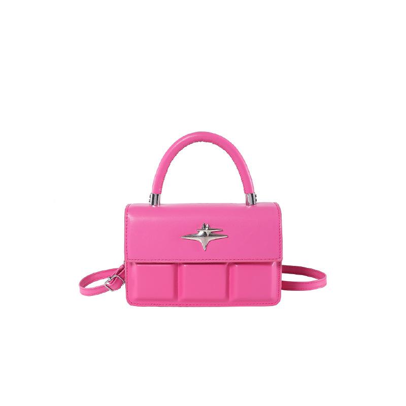 

Solid color indented plaid women s bag 2024 popular new fashion simple messenger bag retro casual shoulder small square bag рожевий червоний колір