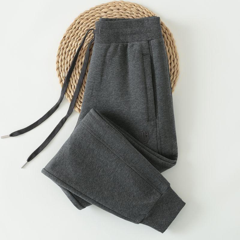 

Вельветовые спортивные брюки из 100% хлопка женские 2024 новый стиль белые брюки-джоггеры с манжетами женские осенне-зимние повседневные зимние брюки из чистого хлопка Dark gray(Fleece-lined paragraph) XL code pants