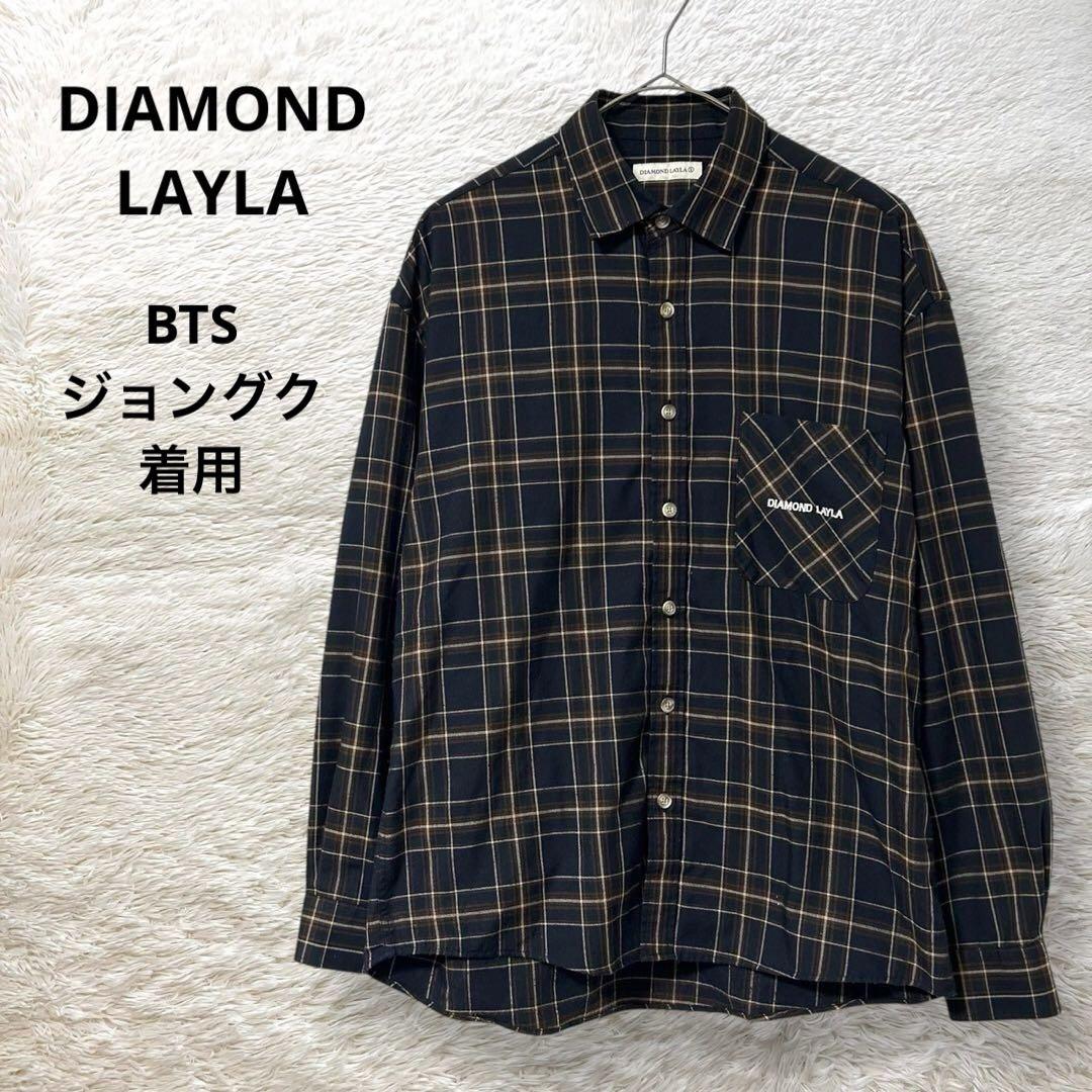 

[USED] BTS-worn DIAMOND LAYLA Men s Checked Flannel Shirt, Lightweight, Size S