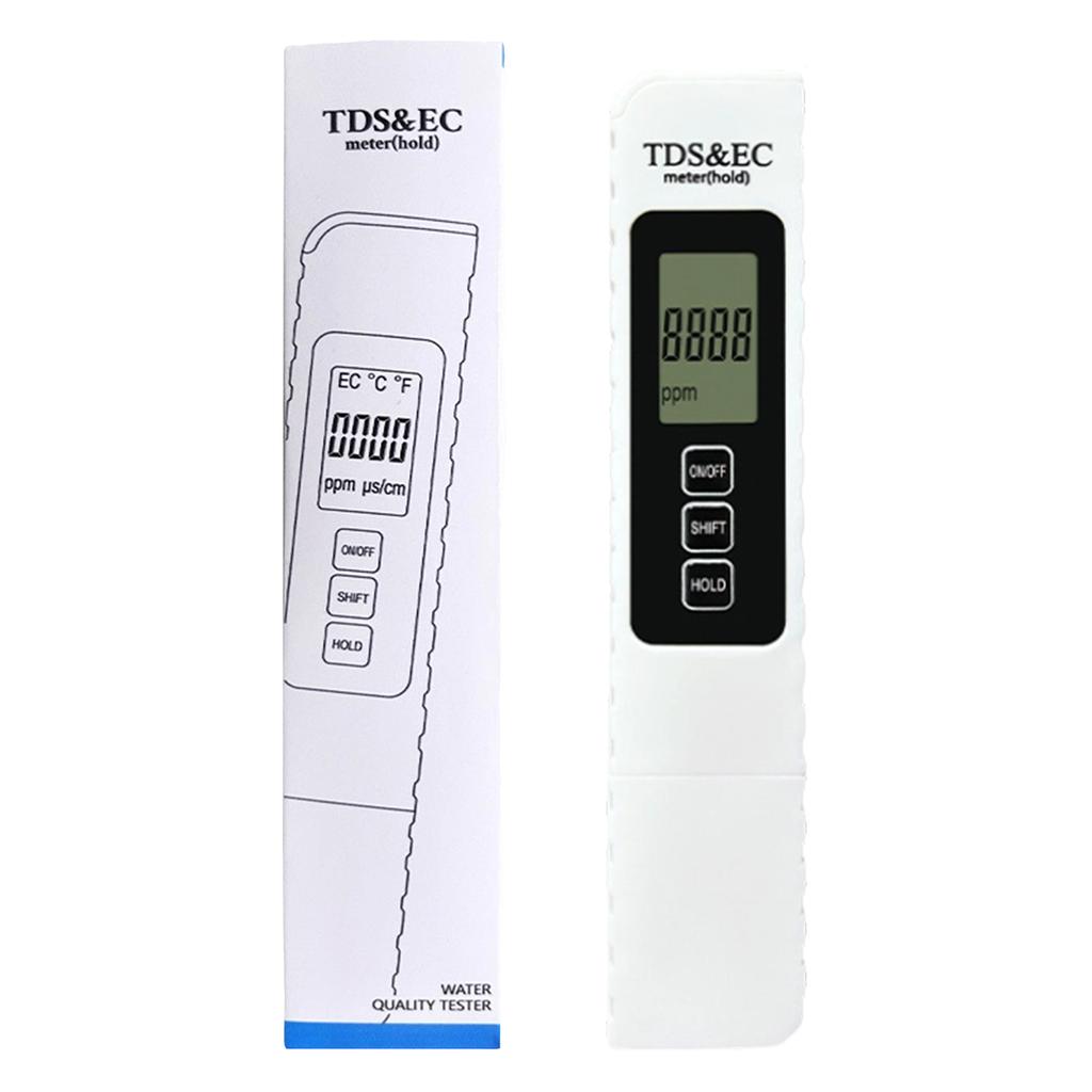 Digital TDS EC Meter Hold Function Water Quality Tester Four in One Portable Water Purity Measurement Device for Liquid Analysis