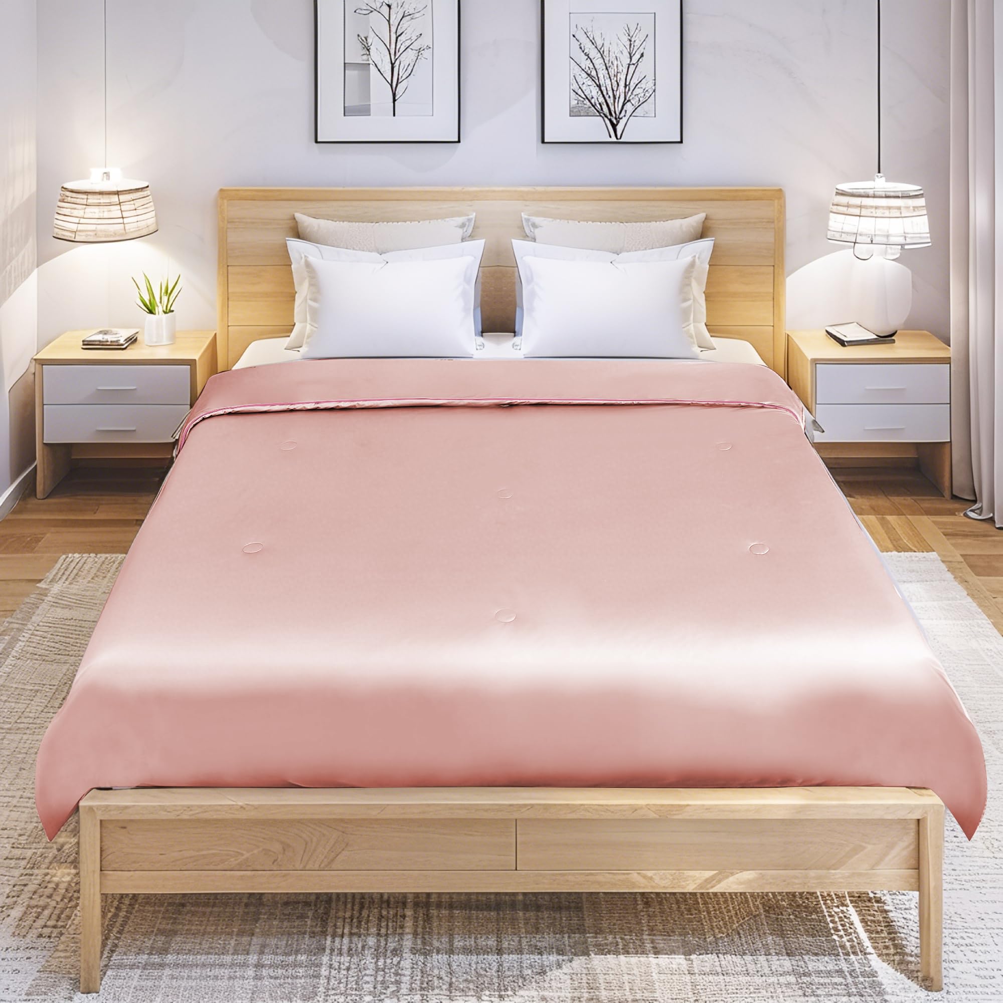 

YAKEE Летняя кожа Сатин Летнее охлаждающее полотенце Охлаждающее для лета Охлаждающее Легкое Клещ Пылевой Влага Быстрое Кондиционирование Можно использовать круглый год Кожа