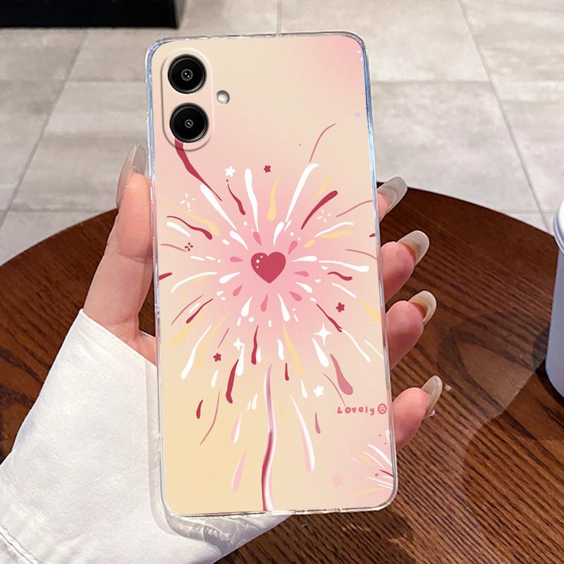 For Samsung Galaxy A07 4G 2025 Silicone Aesthetic Fashion Cute Cat Phone Case Transparent Soft TPU Casing SamsungA07 Back Cover