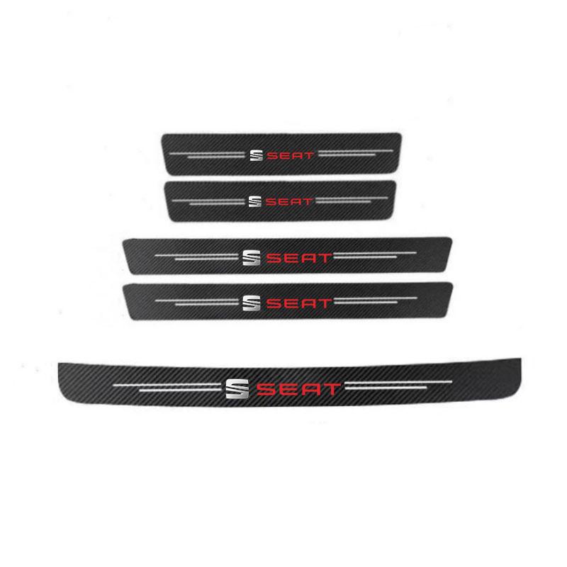 wszp1 Car with Logo Door Carbon Fiber Sill Protector Stickers For Seat Leon 5f Ibiza 6l 6j Leon 1p Cushion Altea Xl Leon Accessories