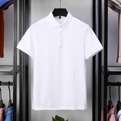 Moda POLO Gömlek Orta Yaşlı Erkekler Kısa Kollu Tişört Mercerize İnci Pamuk Yaz Yaka İş Rahat Tişört