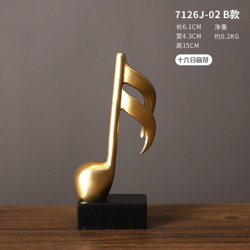 Gilded Minimalist Musical Staff Resin Ornament | Wine Cabinet/TV Console/Piano Top/Office Desktop