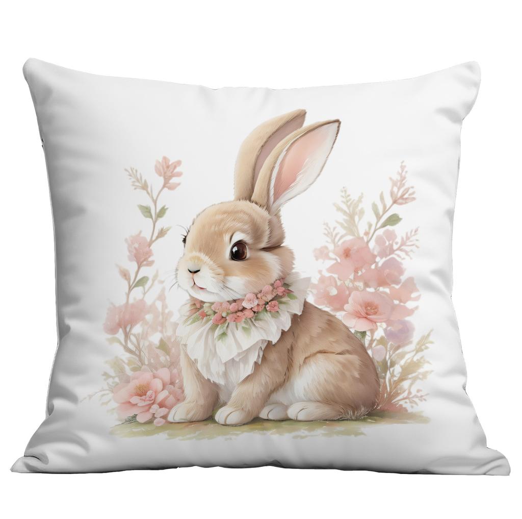 New Easter Pink Cute Rabbit Printed Pillow Cover Sofa Home Ornament Pillow Cover Premium Durable Quality Useful